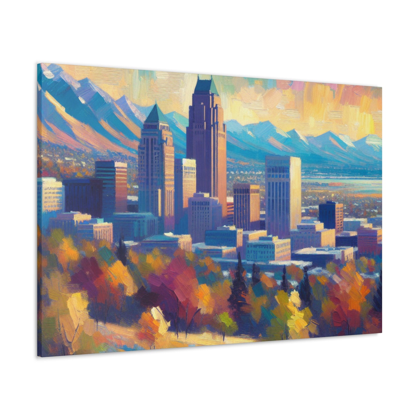 "Vibrant Urban Monoliths" - Canvas