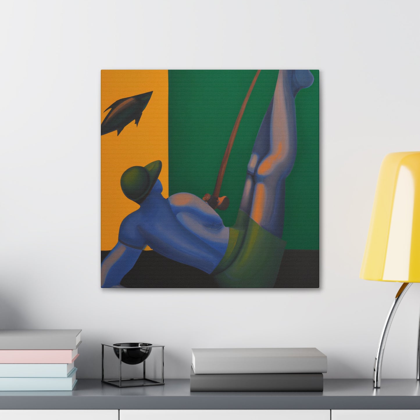 "Fishing At Dawn Deco" - Canvas