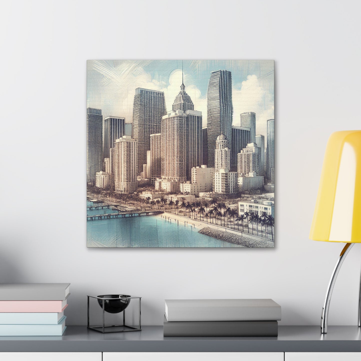 "Vibrant Miami Dreamscape" - Canvas