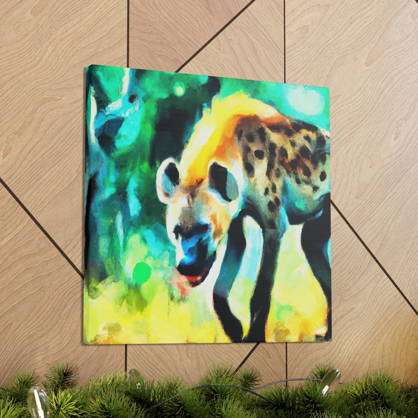 A Hyena's Illuminated Smile - Canvas