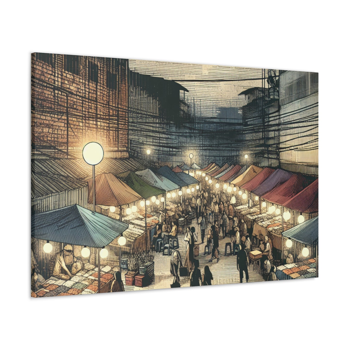 Luminous Midnight Bazaar - Canvas