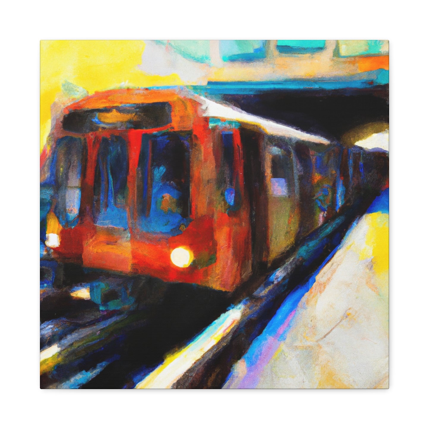 "Subway Train Expressionism" - Canvas