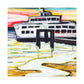 Ferry in Reflection. - Canvas