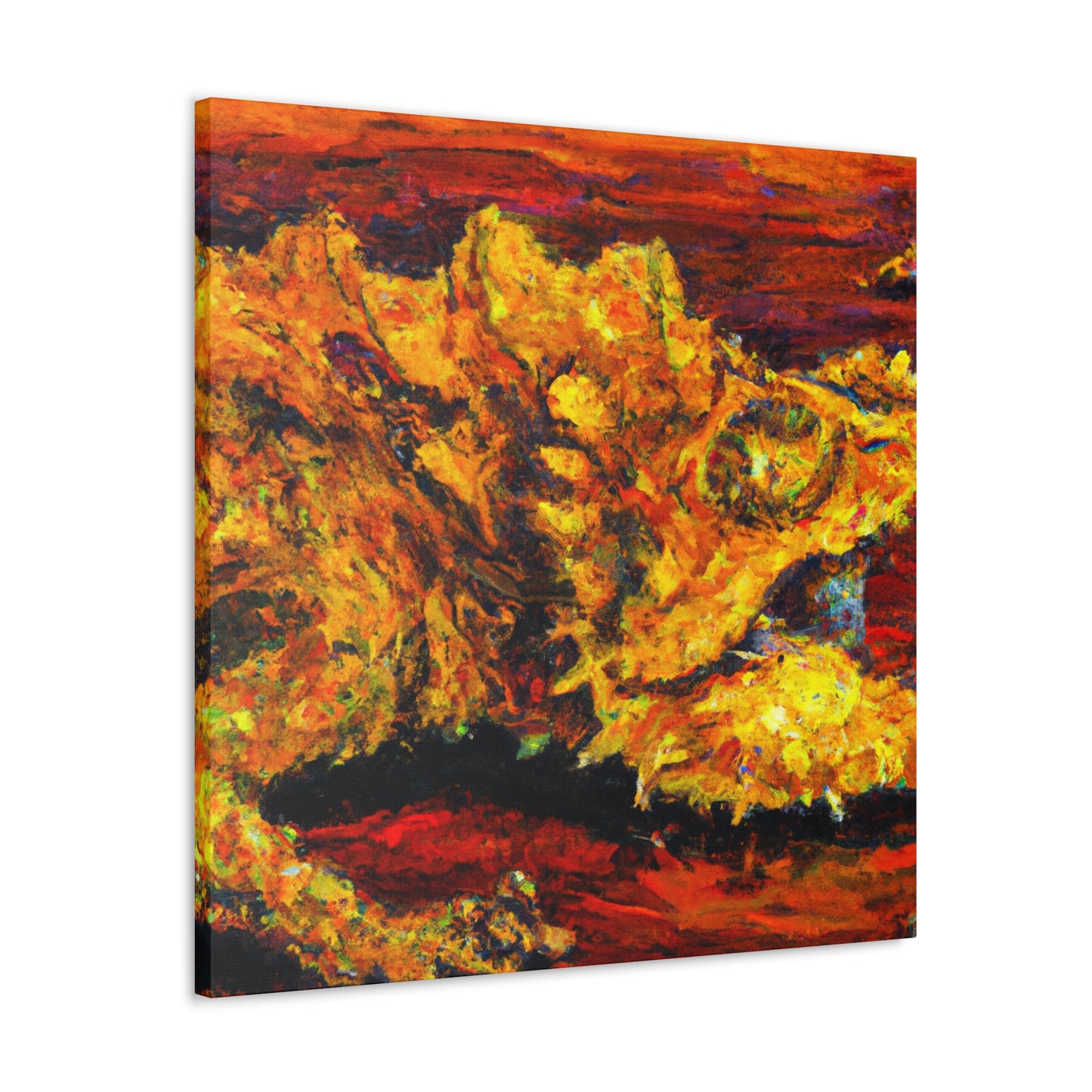 Horned Lizard Expressionism - Canvas