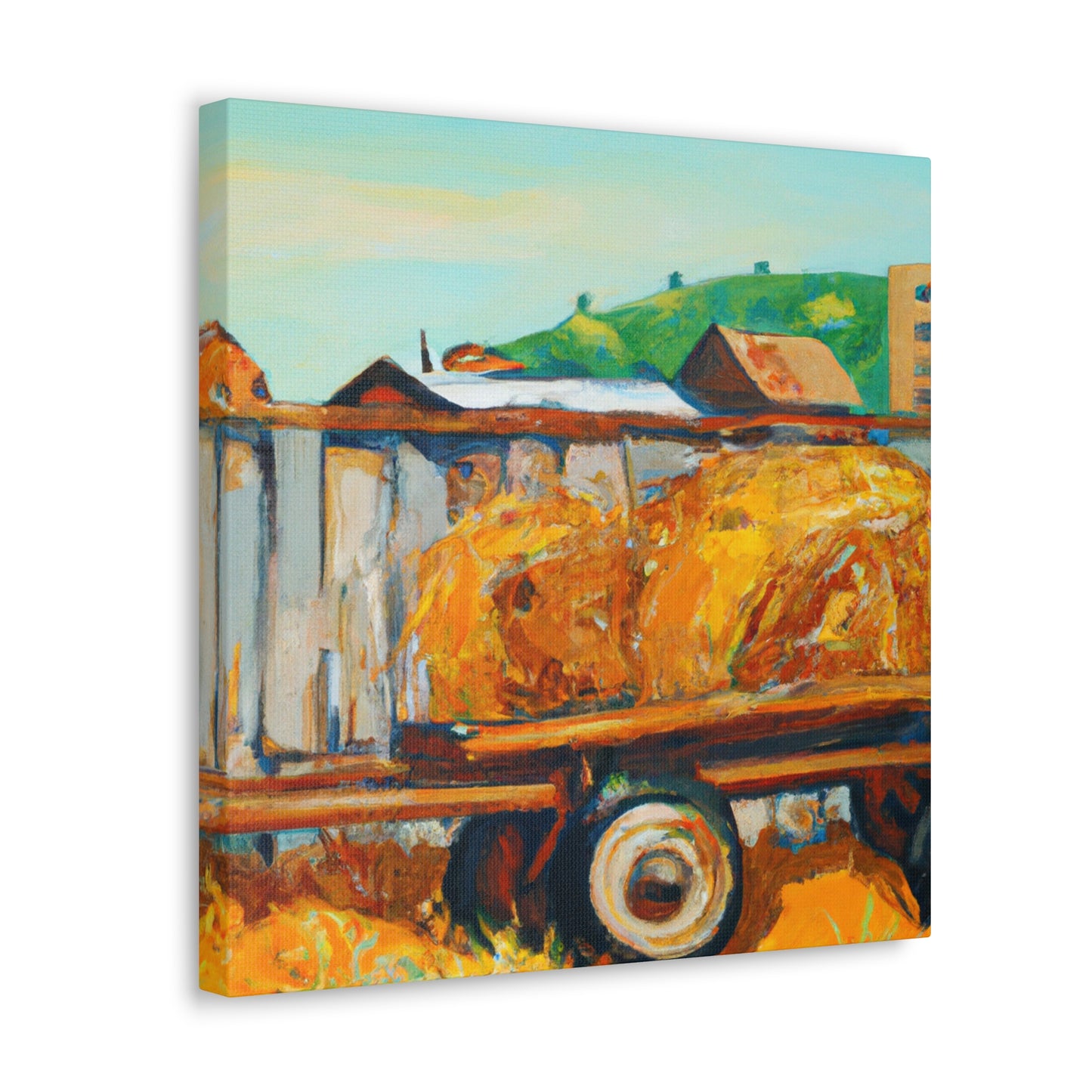 "Hay Wagon Harvest Home" - Canvas