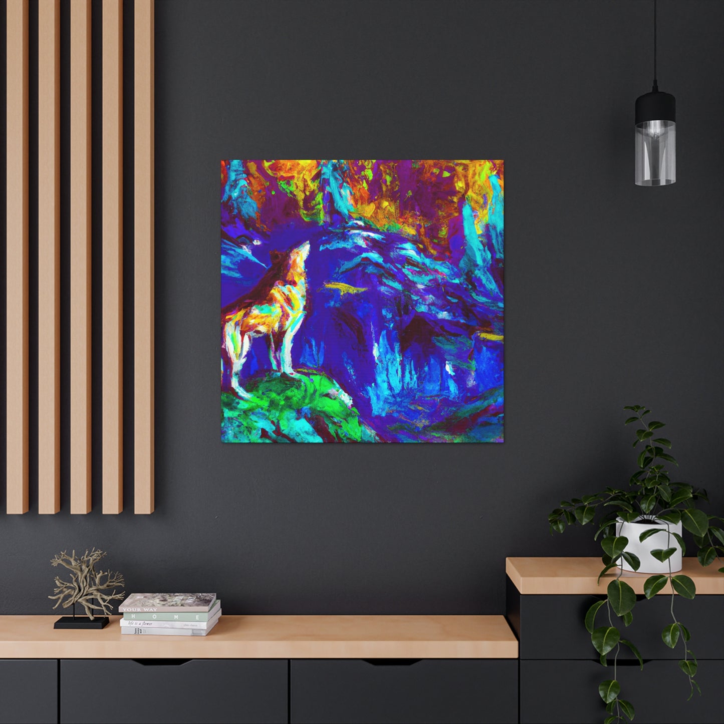 Wolf In Moonlight Glow - Canvas