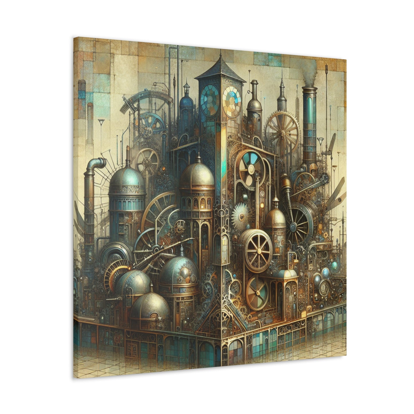 "Clockwork Dreamscape Dance" - Canvas