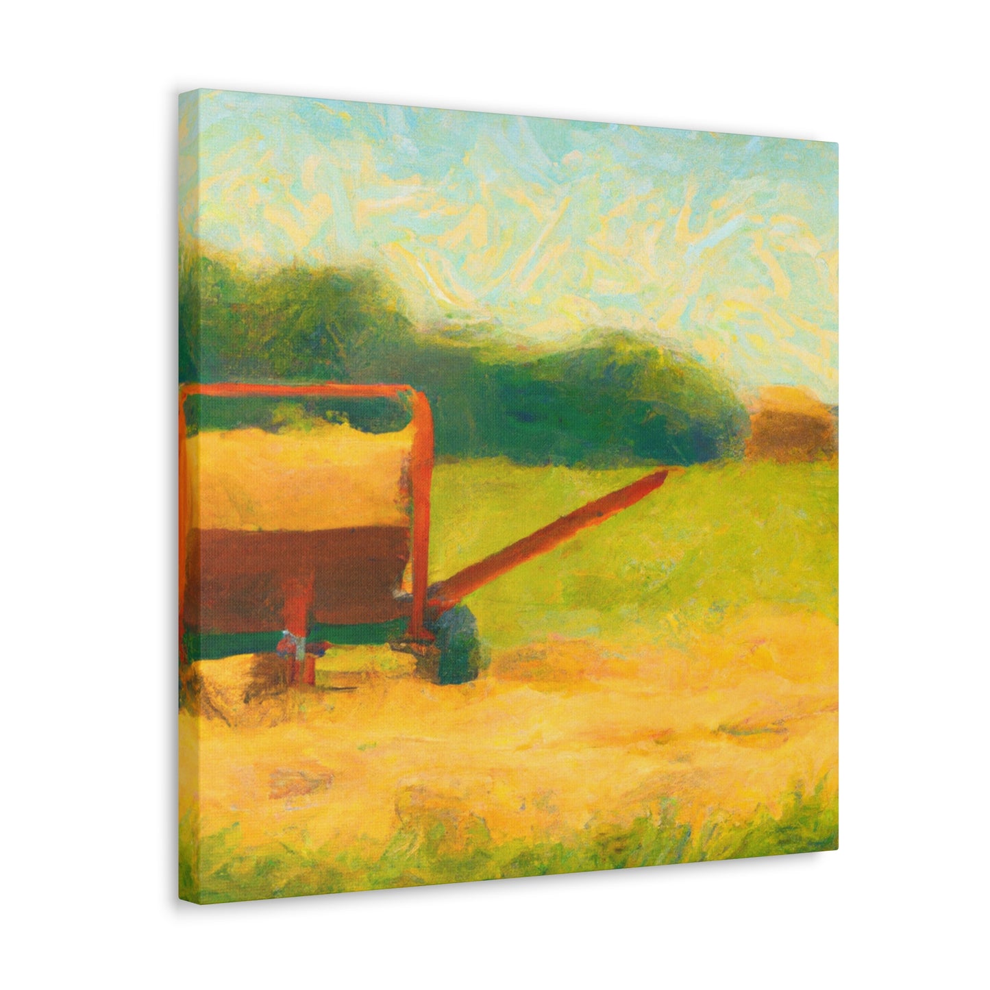 "Hay Bales in Moonlight" - Canvas