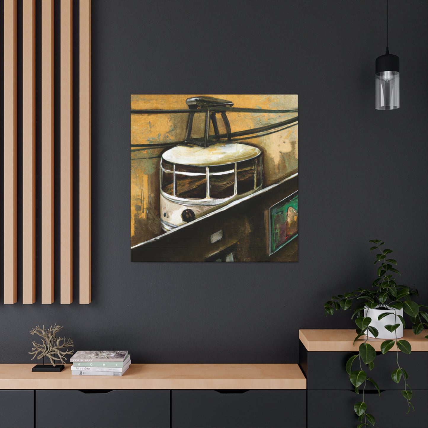 "Cable Car Dreamscape" - Canvas