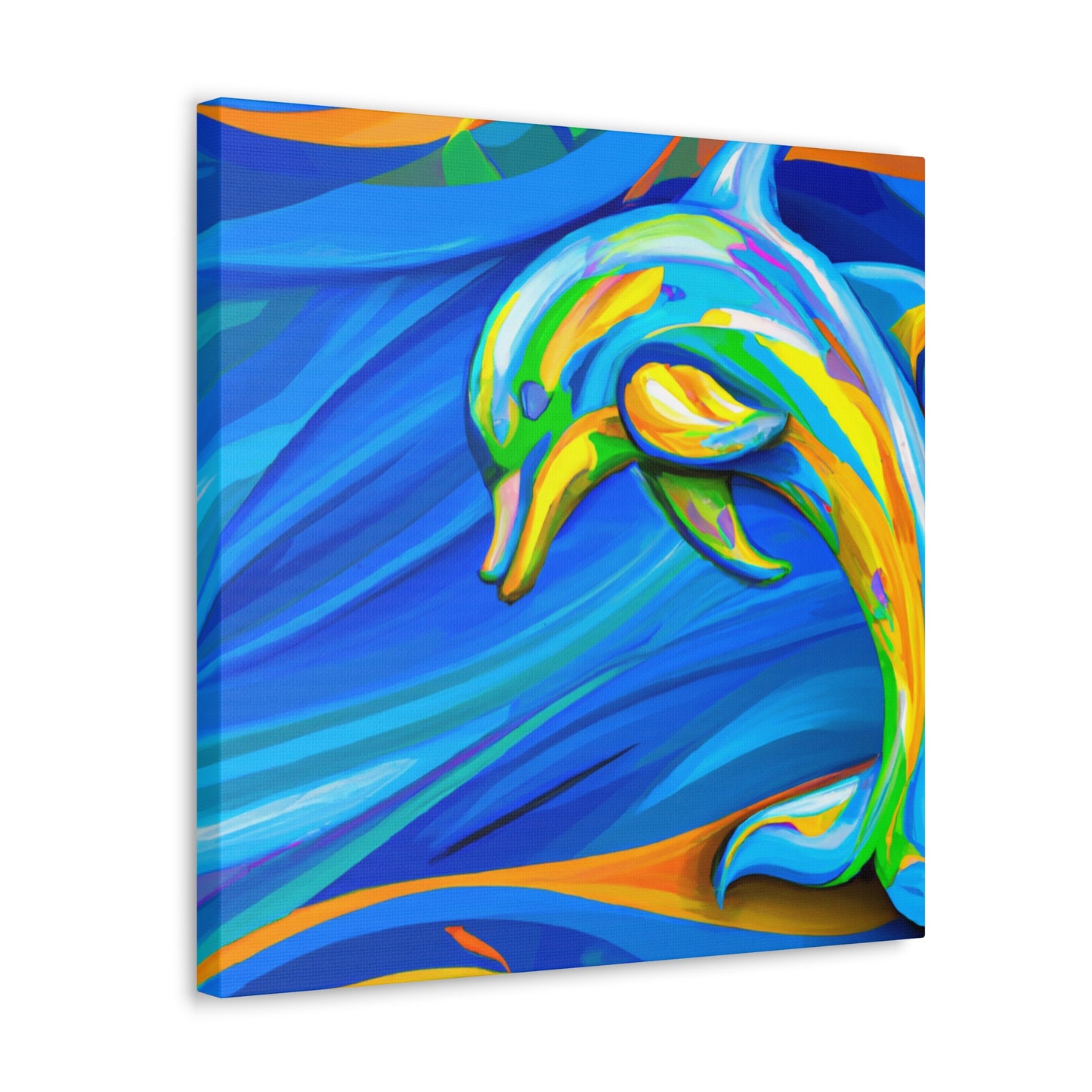 "Dolphin in Fauvist Hues" - Canvas