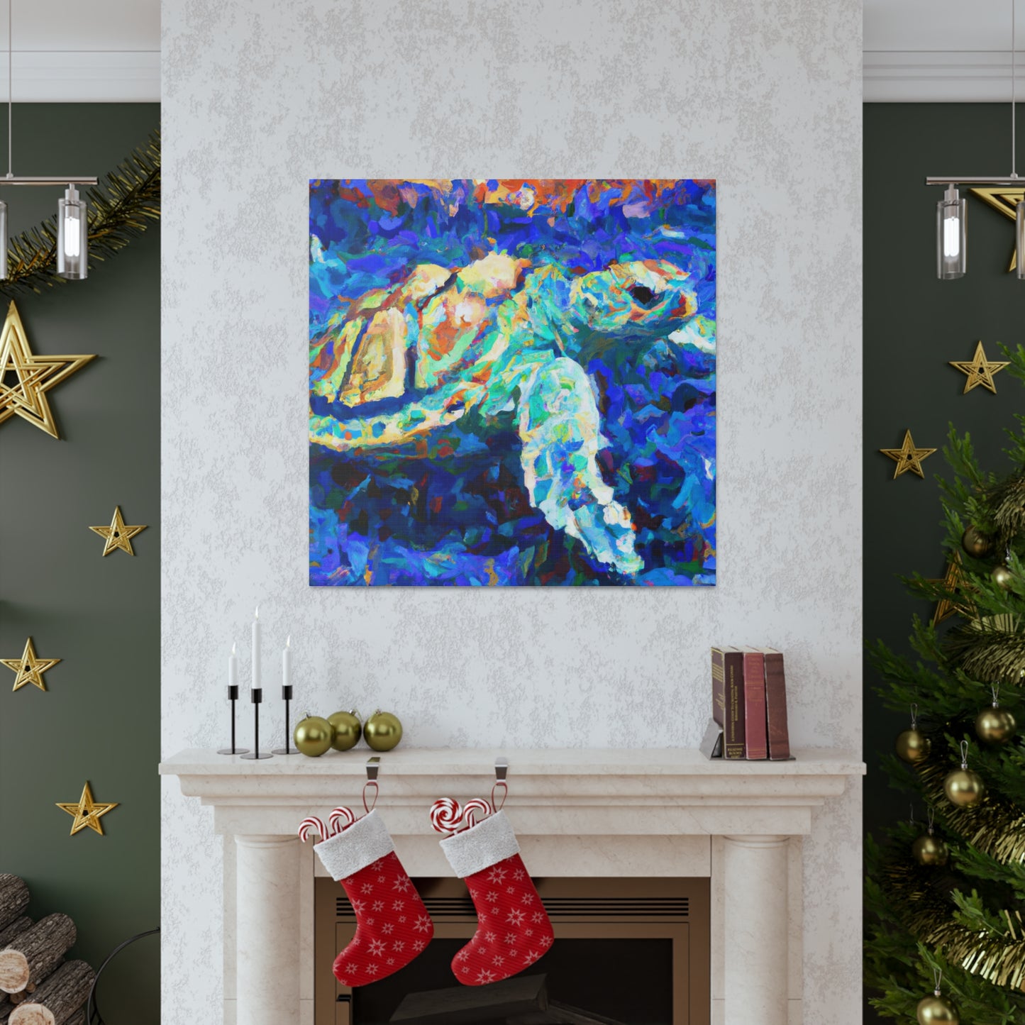 "Sea Turtle Impressionism" - Canvas