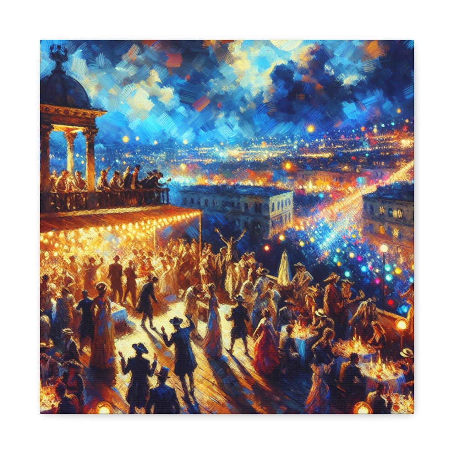 "Extravagant Rooftop Revelry" - Canvas