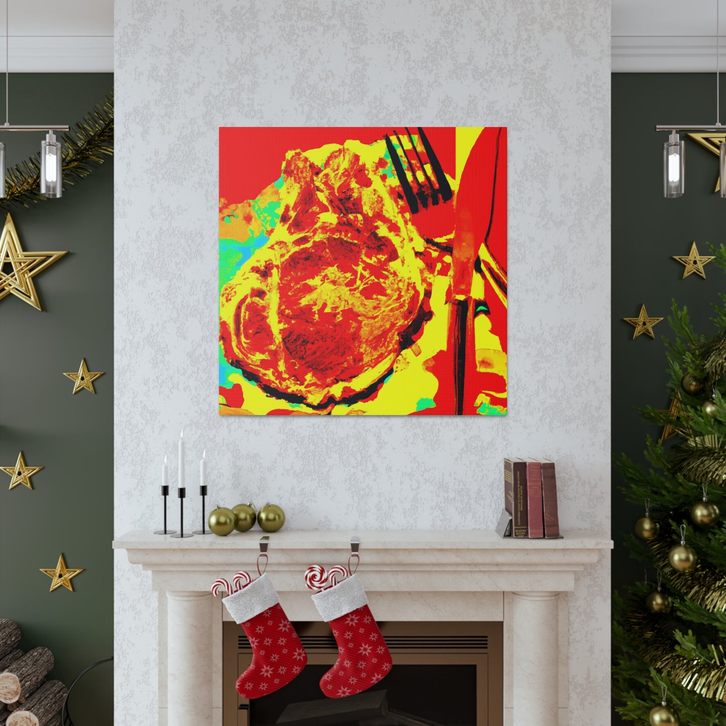 Steak Sizzles Pop Art - Canvas