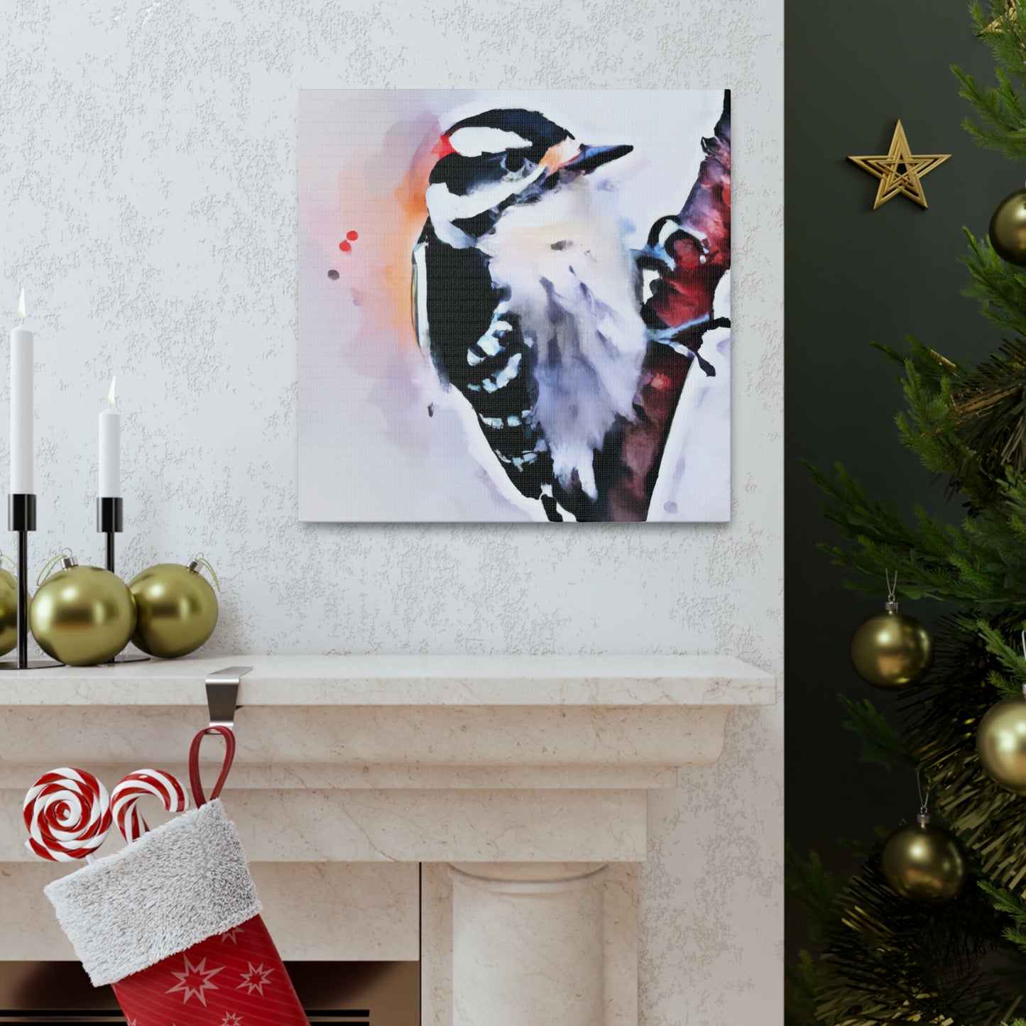 Downy Woodpecker Dream - Canvas