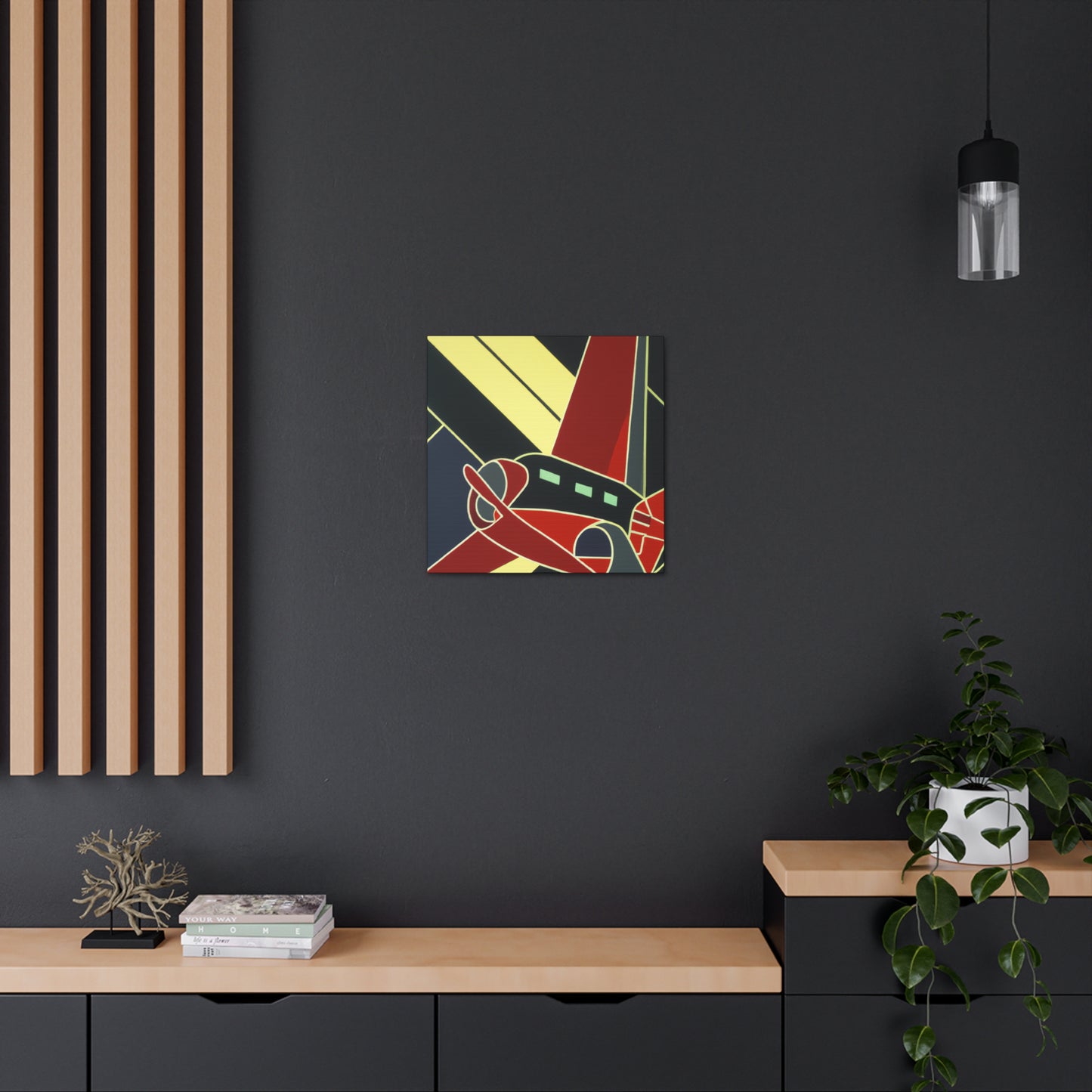 "Skyward Art Deco Plane" - Canvas