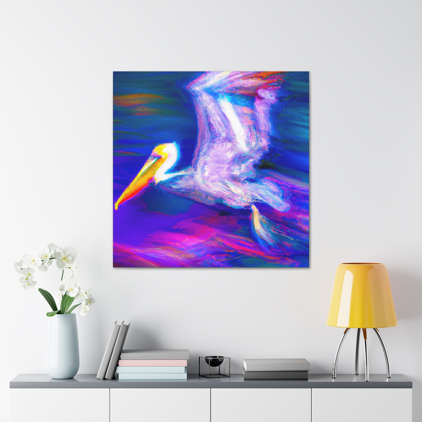 "Pelican in Impressionism" - Canvas