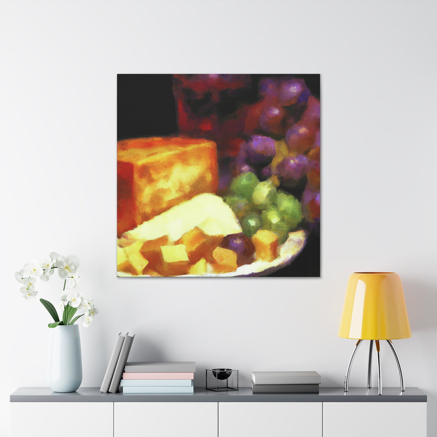 "Cheese and Grape Harmony" - Canvas