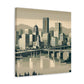 "Cityscape Serenade: 1920s Portland" - Canvas