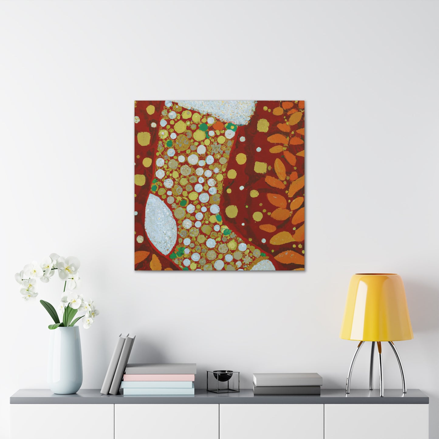 "Stocking Pointillism Dream" - Canvas