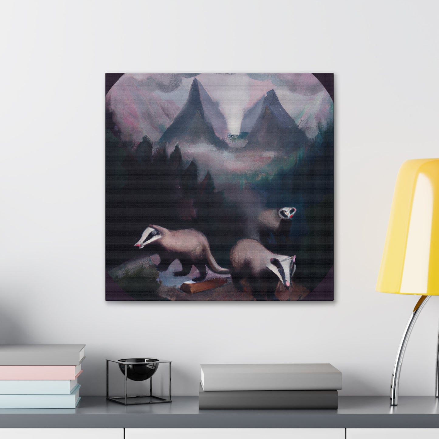 Badger in Surreal Dream - Canvas