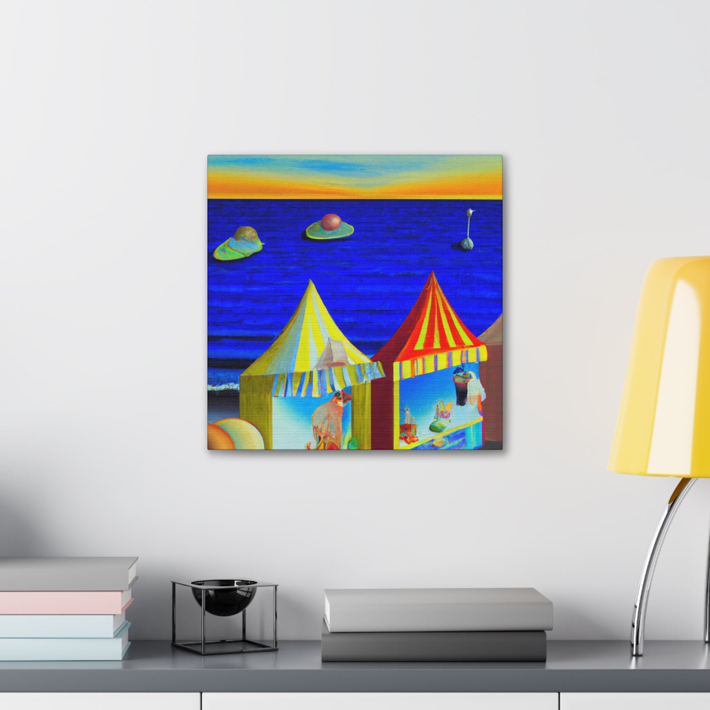 "Beach Shops Dreamscape" - Canvas