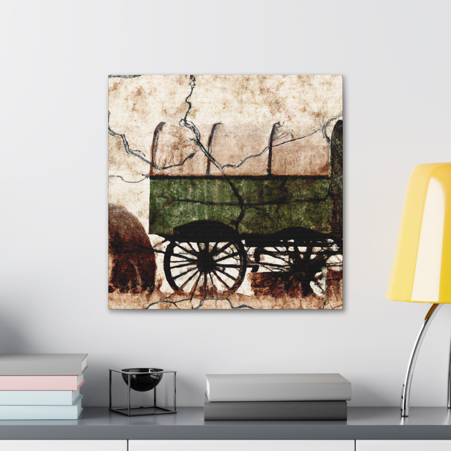 "Hay Wagon in Deco" - Canvas