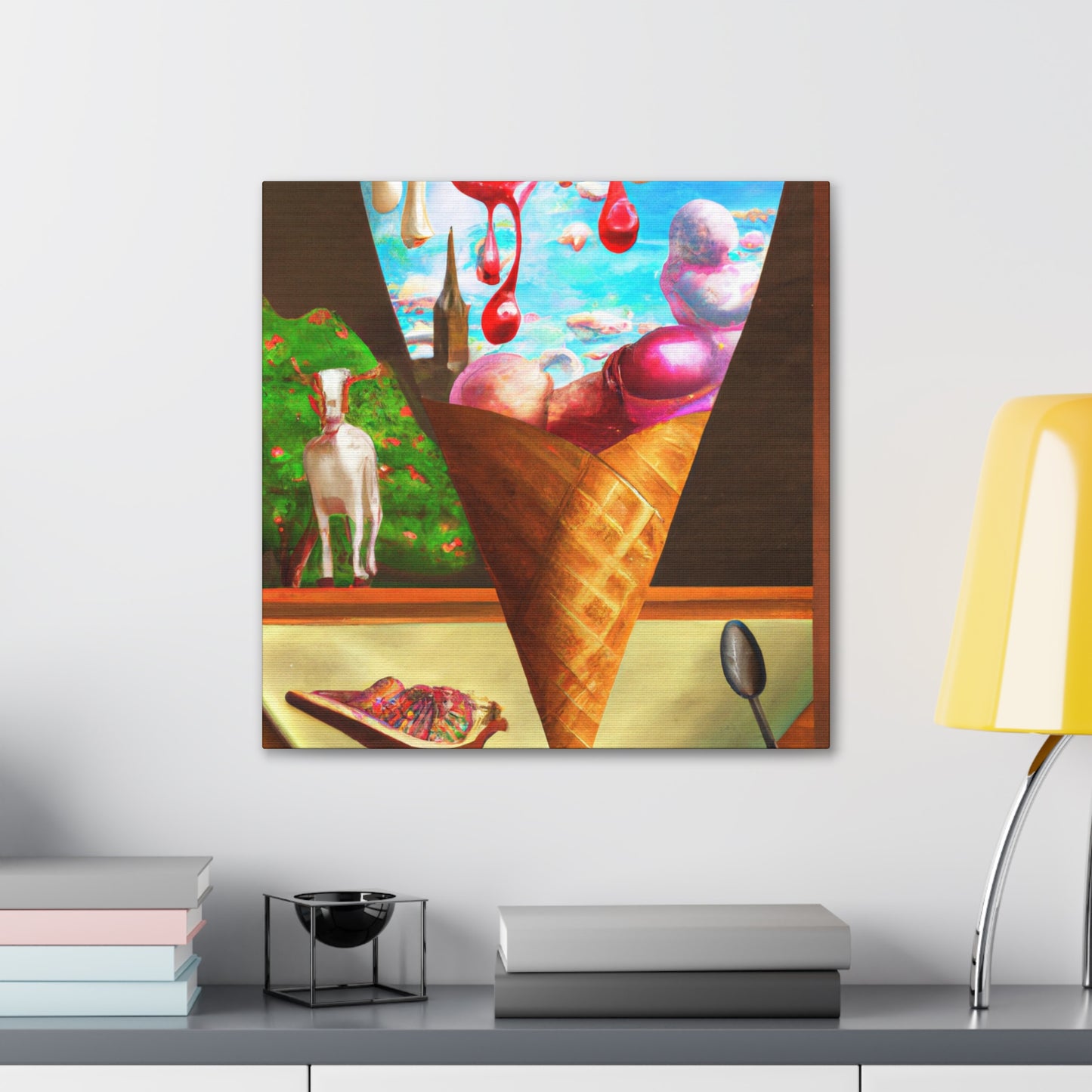 "Ice Cream Dreamscape" - Canvas