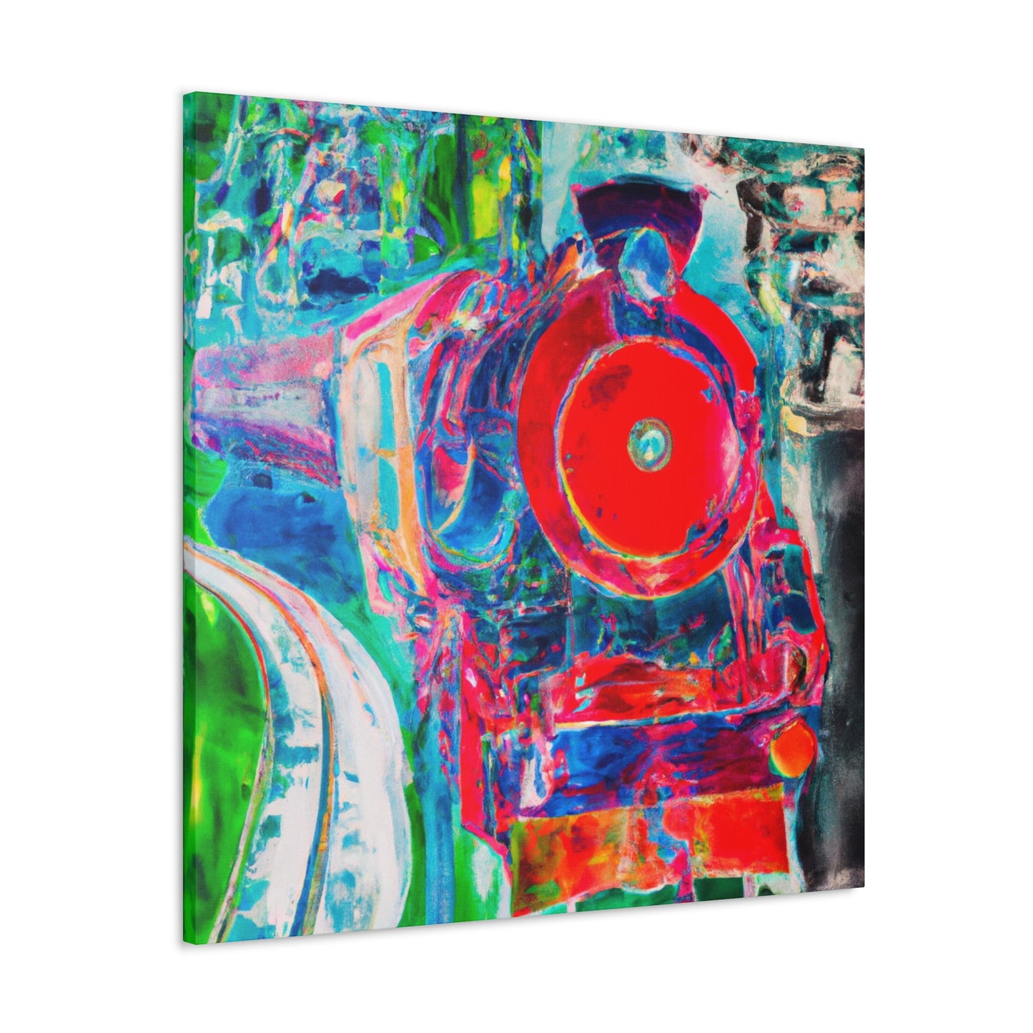 "Train Over Station Fields" - Canvas