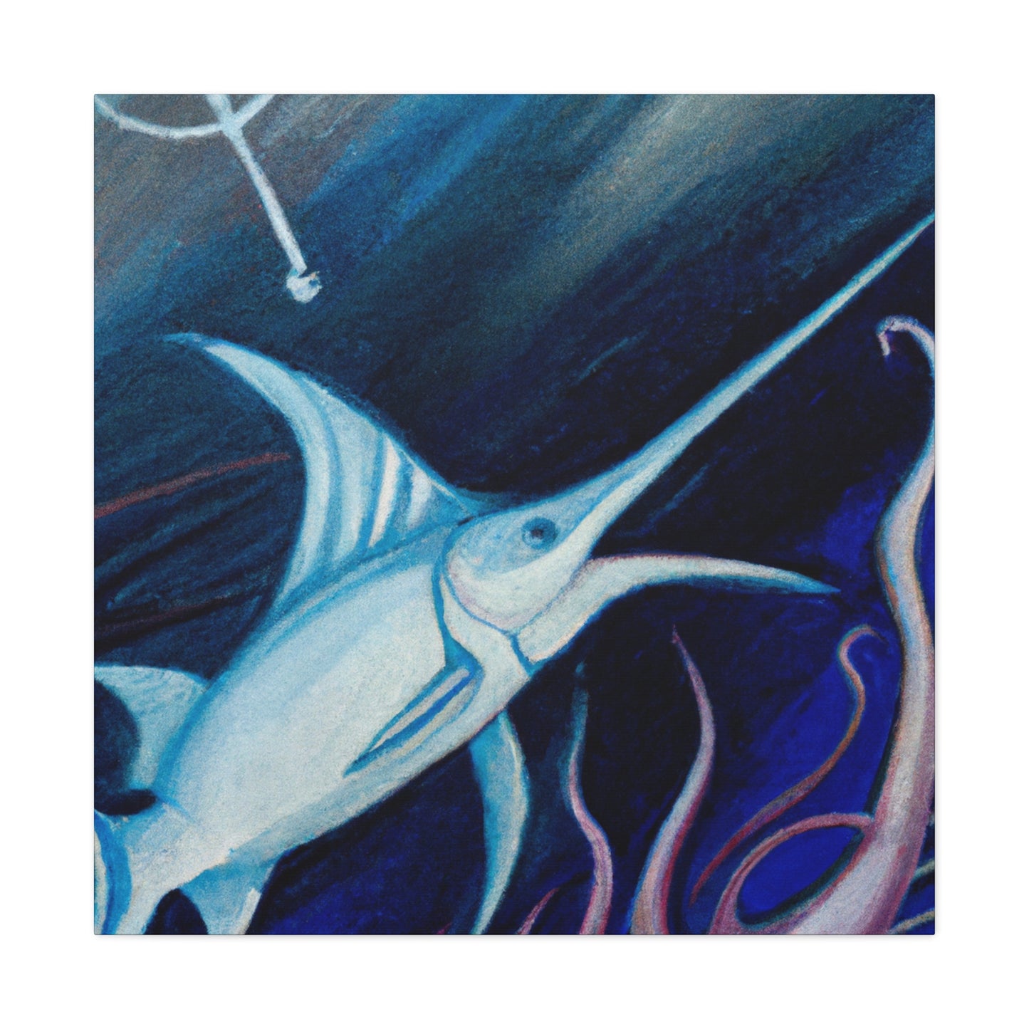 "Swimming Swordfish Splendor" - Canvas