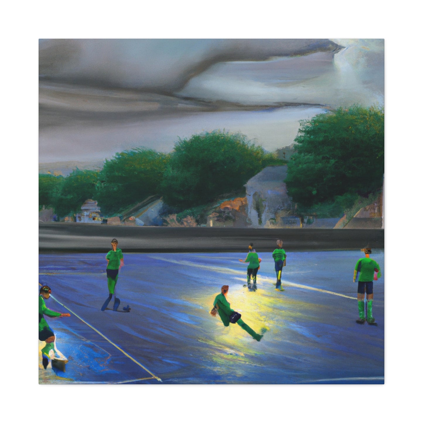 Playing Soccer Reflection - Canvas