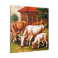 Cows in a Meadow - Canvas