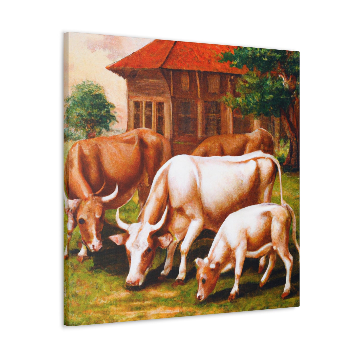 Cows in a Meadow - Canvas