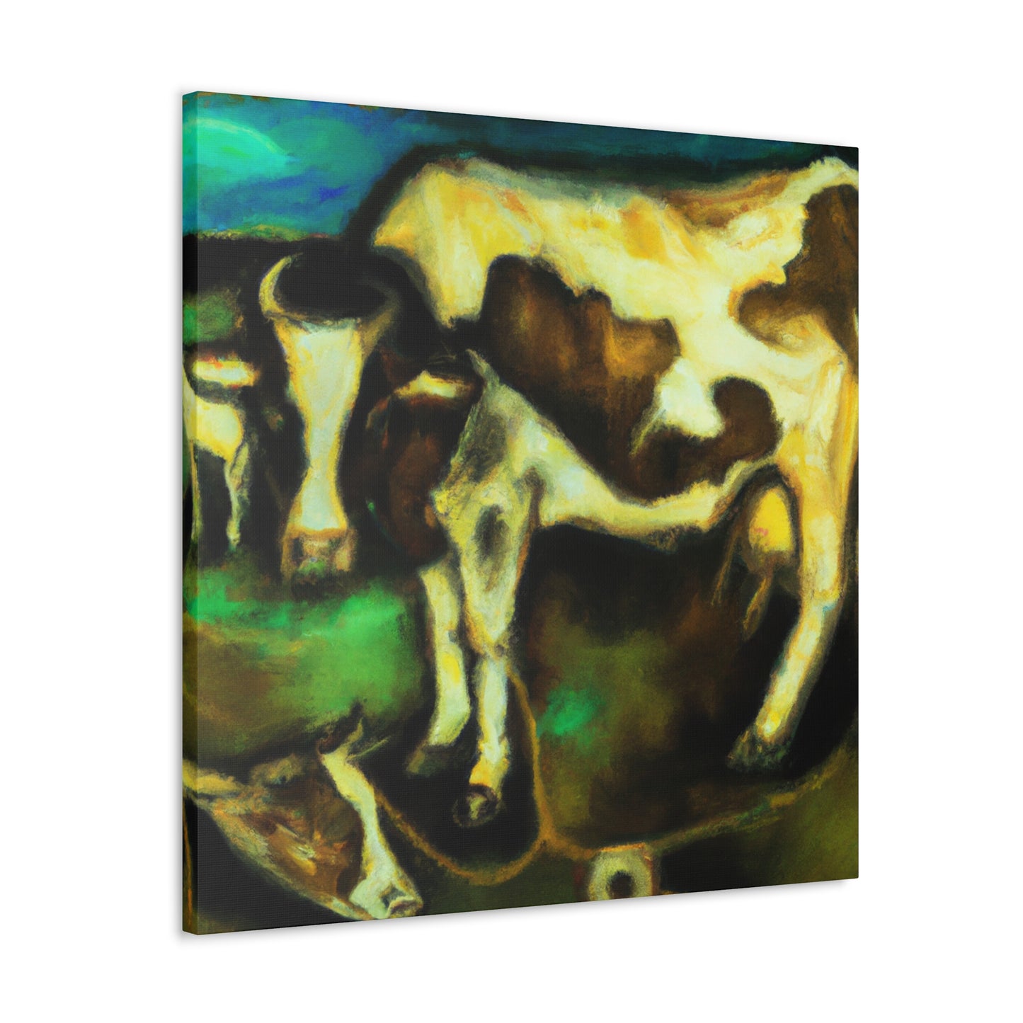 Cow in Cosmic Sky - Canvas