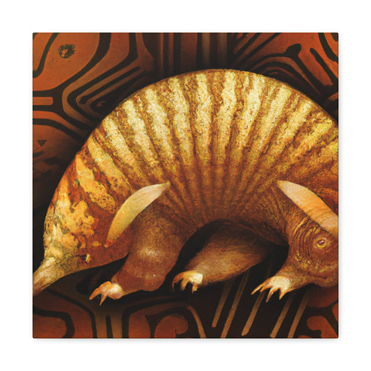 The echidna is an iconic symbol of art deco during the 1920s. This primitive reptile-like mammal was a frequent decorative motif of the era's abstract and geometric designs. Echidnas are often depicted in sculptures, mosa - Canvas