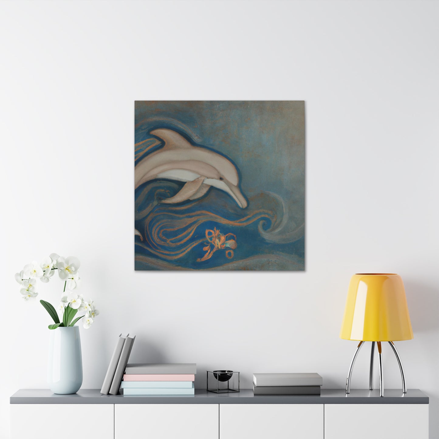 "Dolphins at Sunrise" - Canvas