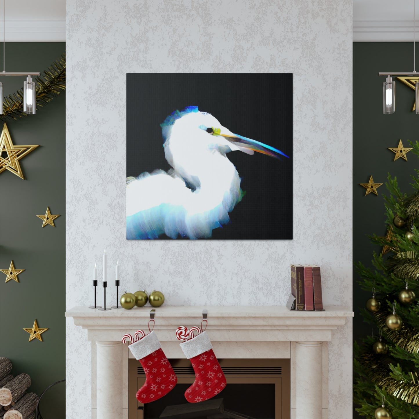 Snowy Egret Memory. - Canvas