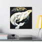 "Beluga Whale in Bloom" - Canvas