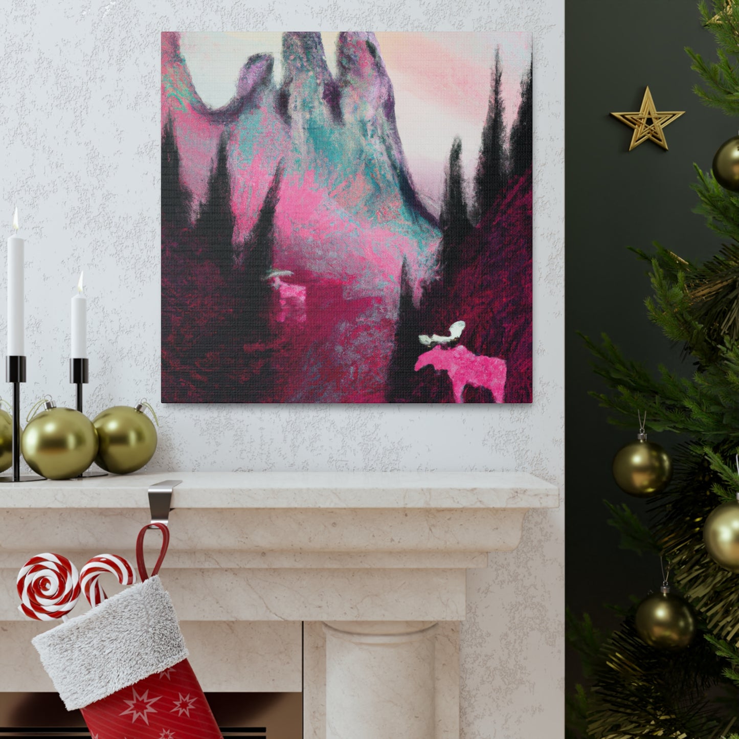 Moose in Splendour. - Canvas