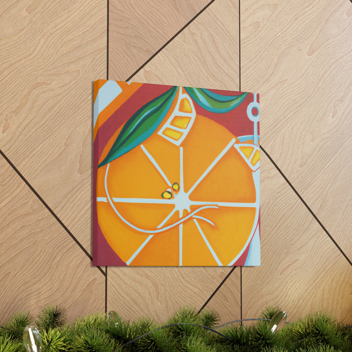 "Orange, Art Deco Glow" - Canvas