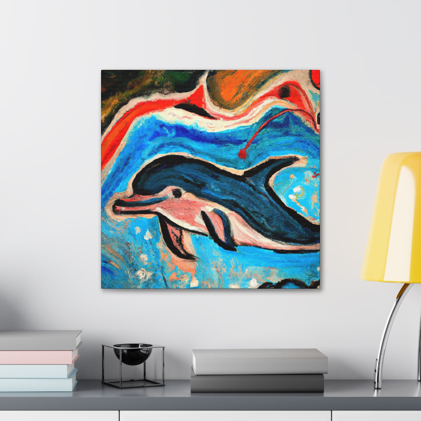 "Dolphins in the Sunset" - Canvas