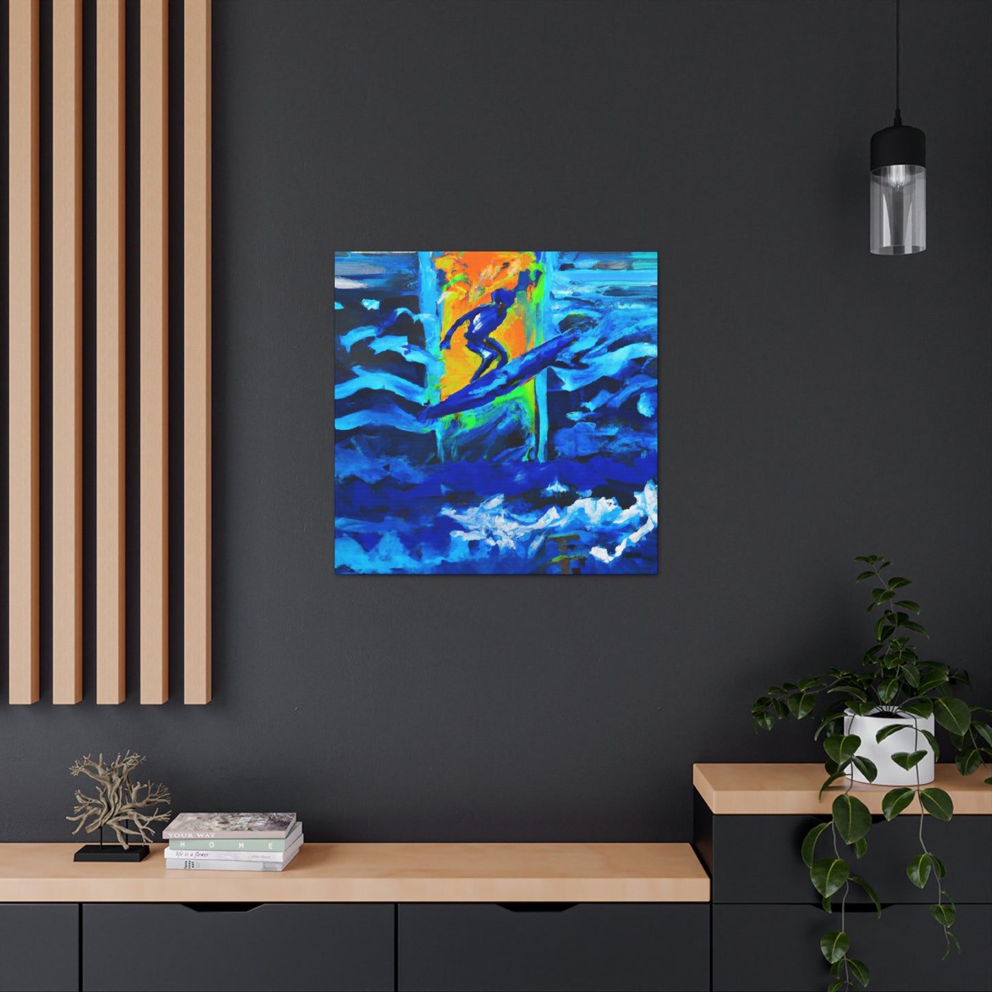 Surfing the Big Wave - Canvas