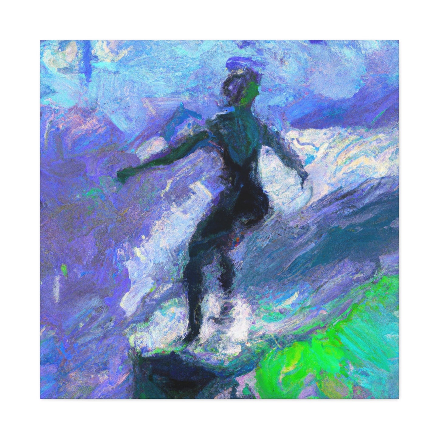 Surfers on Wave Crest - Canvas