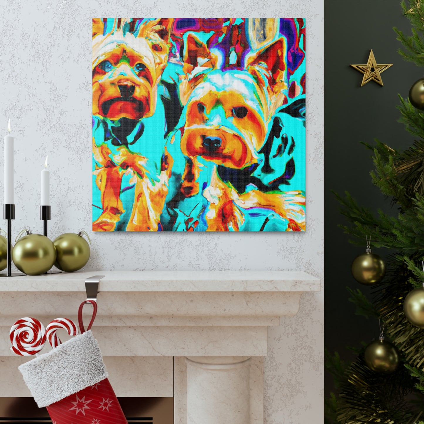 "Yorkshire Terrier Delight" - Canvas