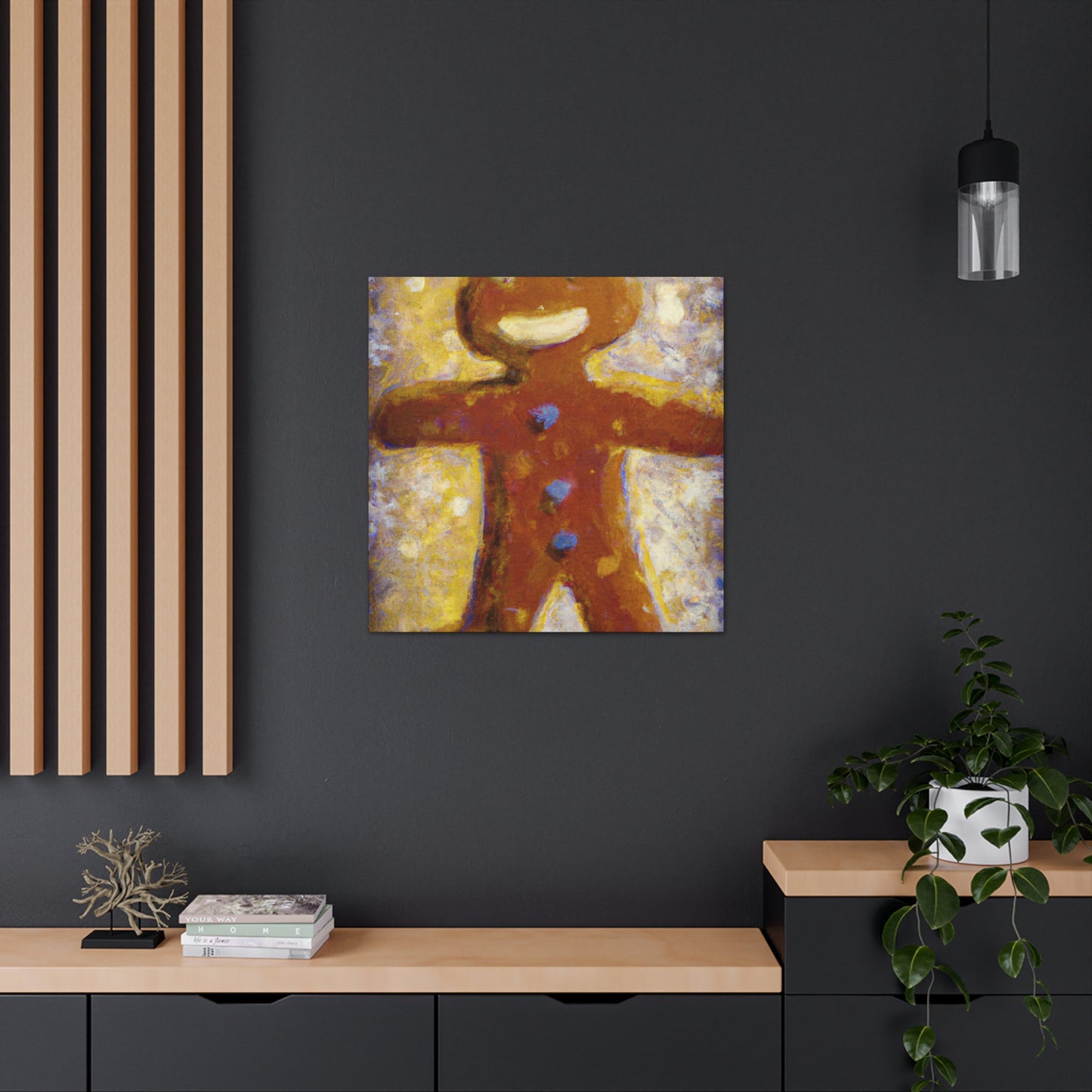 Gingerbread Man Dances - Canvas