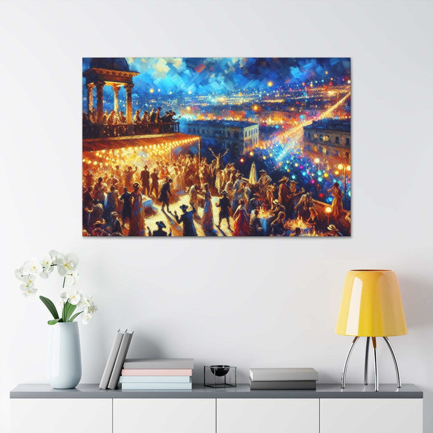 "Extravagant Rooftop Revelry" - Canvas