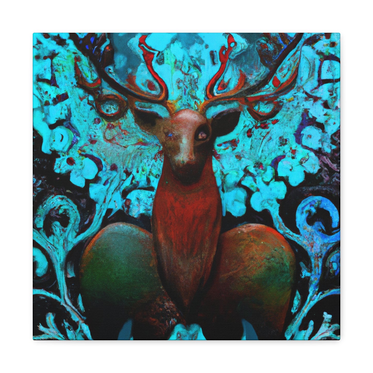 "Reindeer Reflection Realm" - Canvas