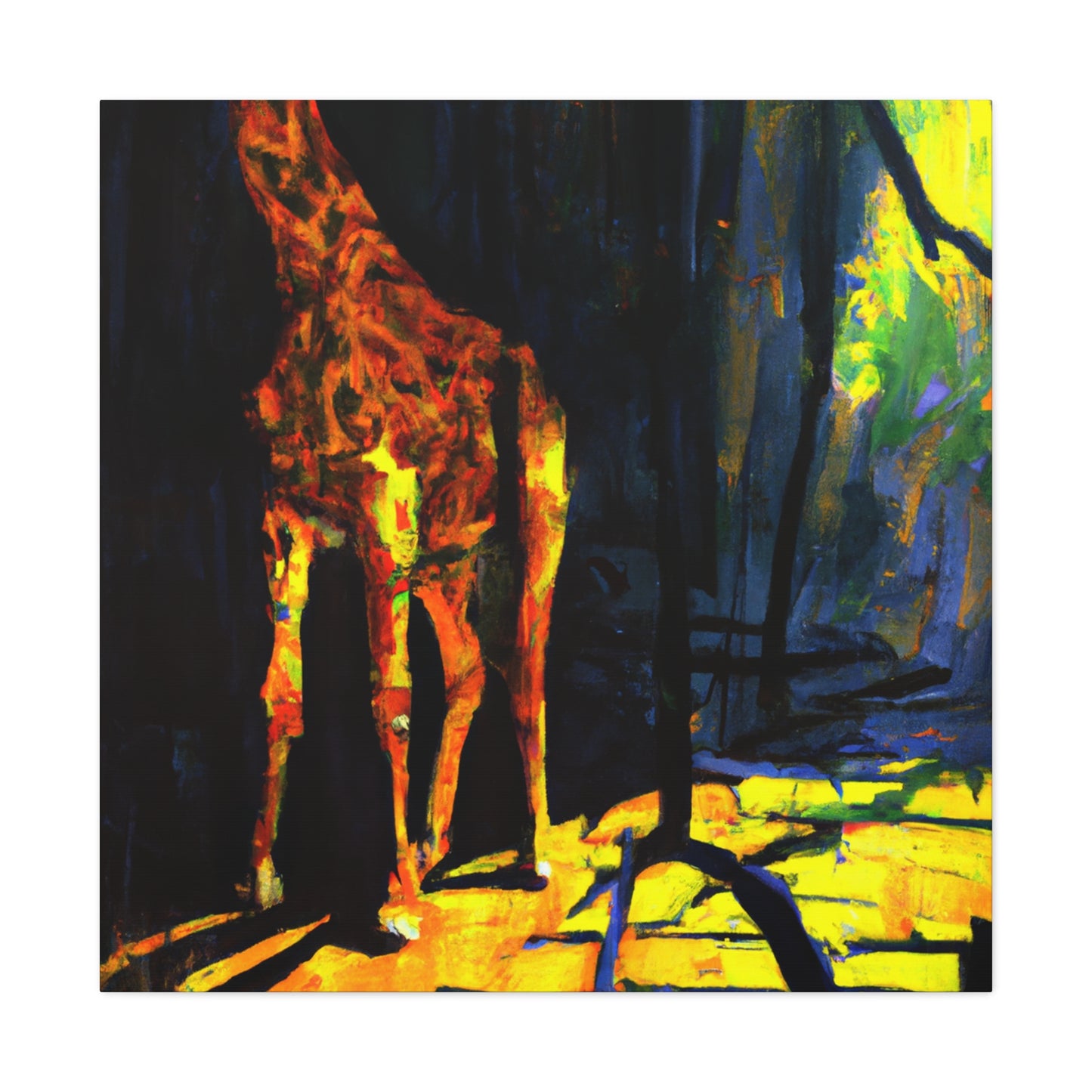 Giraffe on the Wall - Canvas