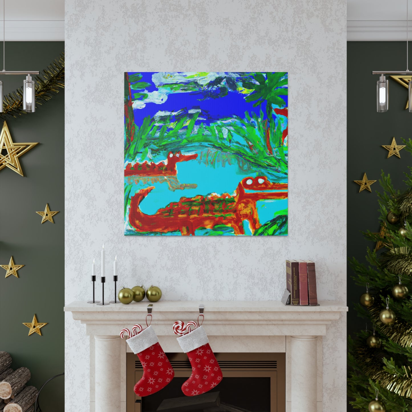 Crocodile in Expressionism - Canvas