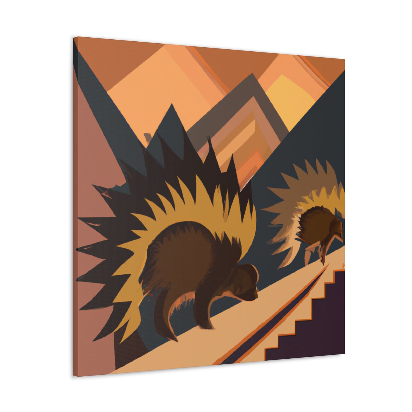 Porcupine in Art Deco - Canvas