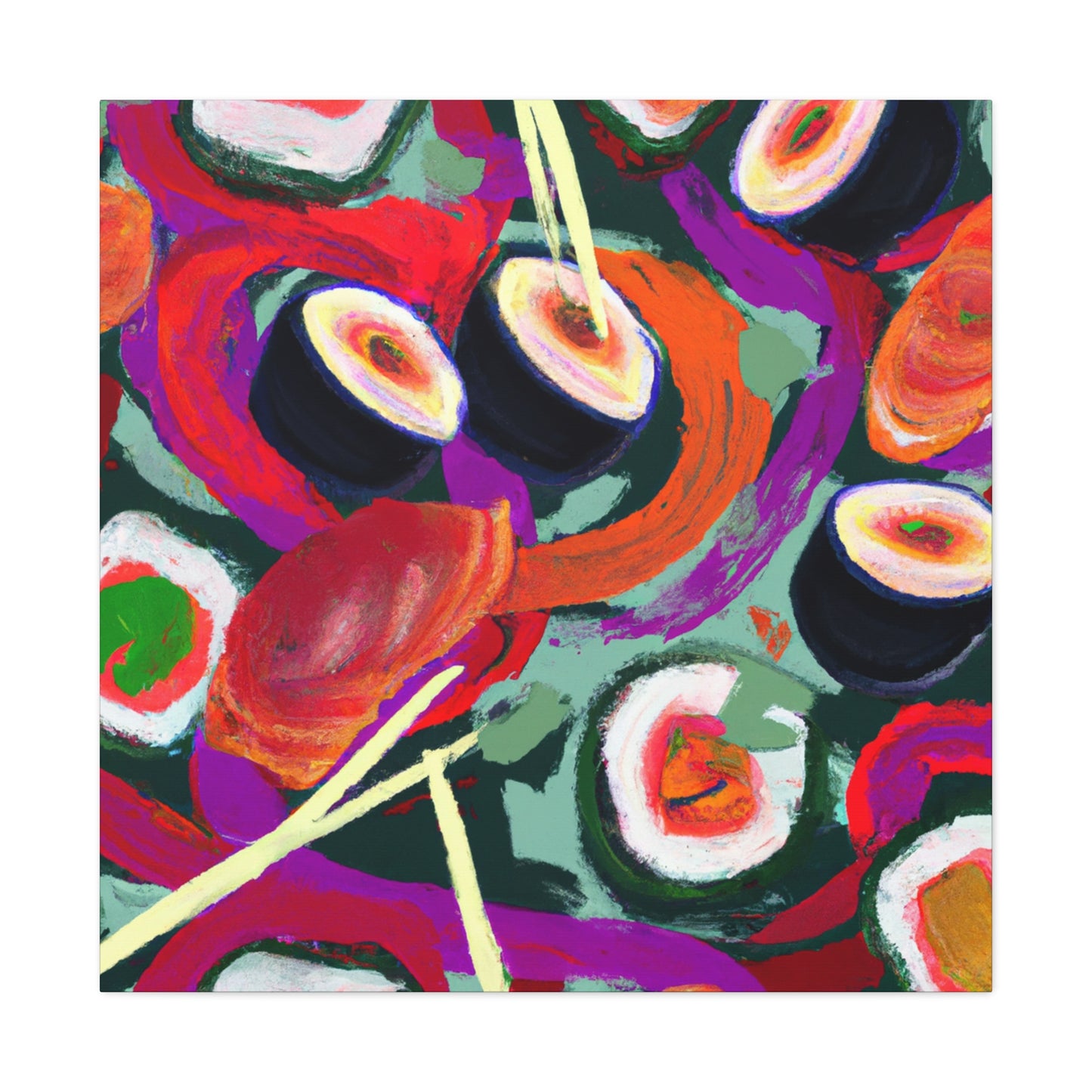 Sushi in Fauvist Hues - Canvas